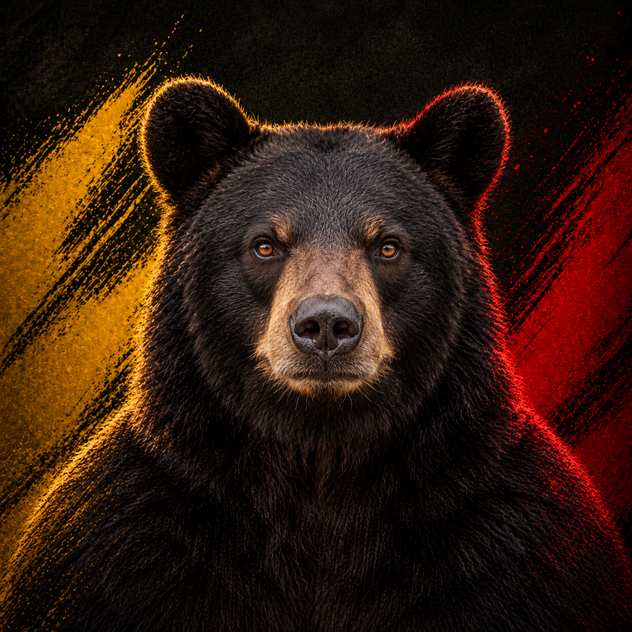 Portrait d’un ours noir utilisé en l’absence de photo